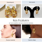 Marbled Arches Earrings Brown Nestasia