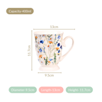 Victorian Garden Ceramic Coffee Mug Set Of 2 Blue 400ml Nestasia