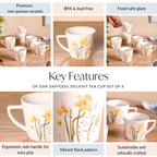 Daffodil Delight Tea Cup Set Of 6 150ml Nestasia