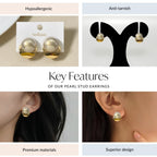 Pearl Stud Earrings Nestasia