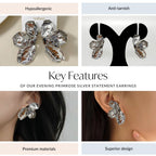 Evening Primrose Silver Statement Earrings Nestasia