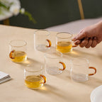 Transparent And Yellow Cup Set of 6 Nestasia