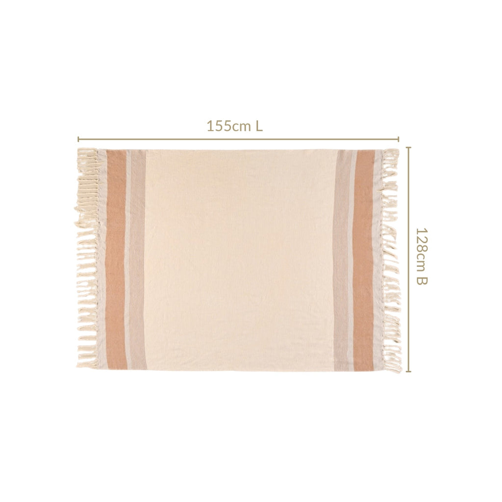 Earthtone Stripes Cotton Throw Nestasia