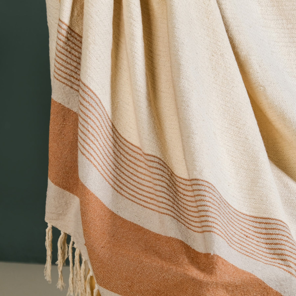 Earthtone Stripes Cotton Throw Nestasia