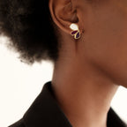 Maroon Blossom Gold Studs Nestasia