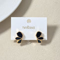 Black Blossom Gold Studs Nestasia
