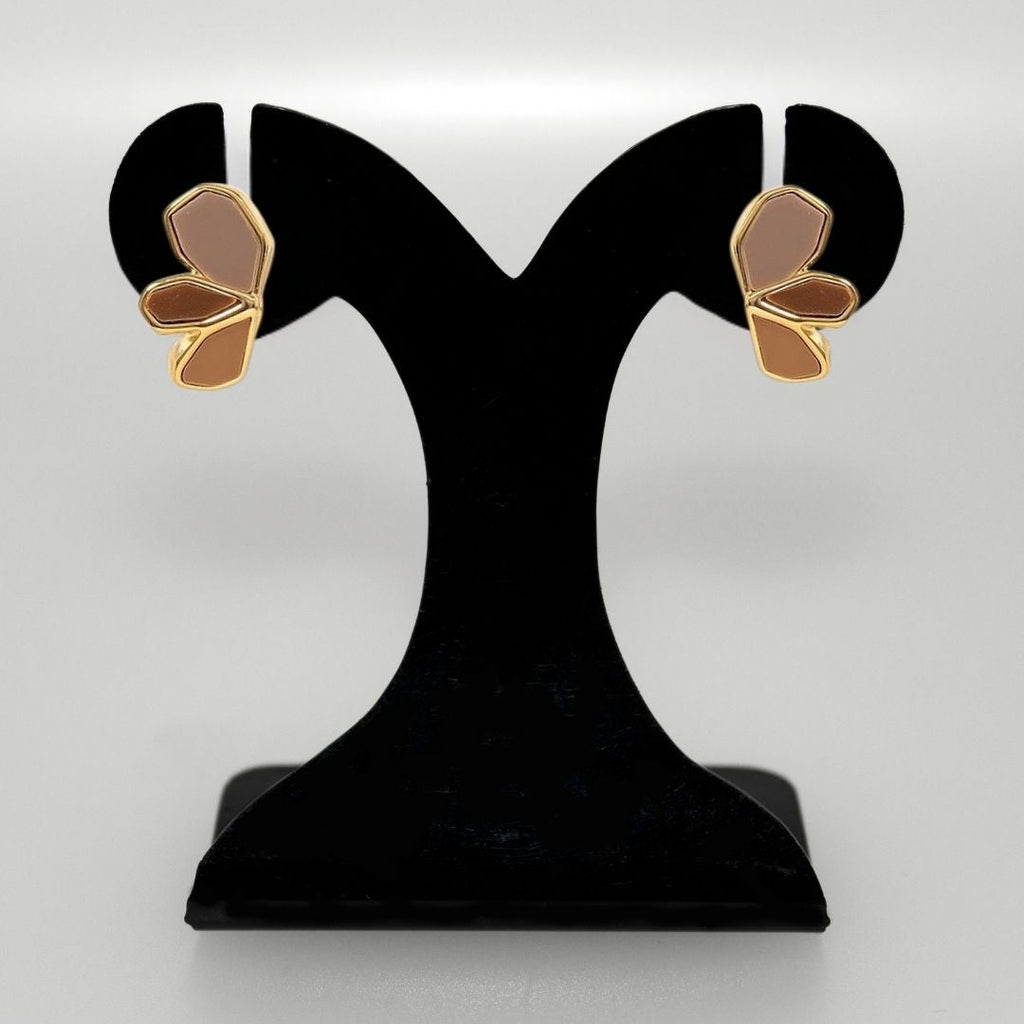 Earthy Blossom Gold Studs Nestasia