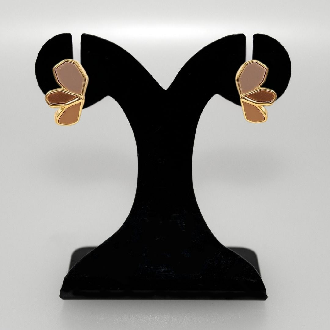 Earthy Blossom Gold Studs Nestasia