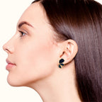 Black Blossom Gold Studs Nestasia