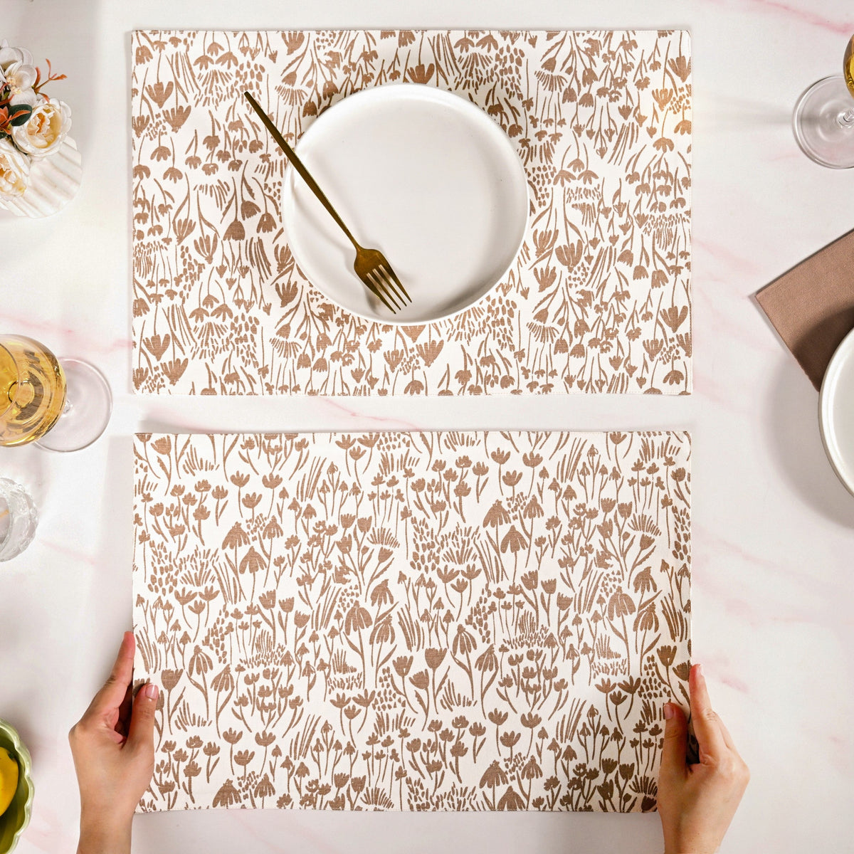 Desert Dusk Pure Cotton Table Mat Set Of 6 Nestasia