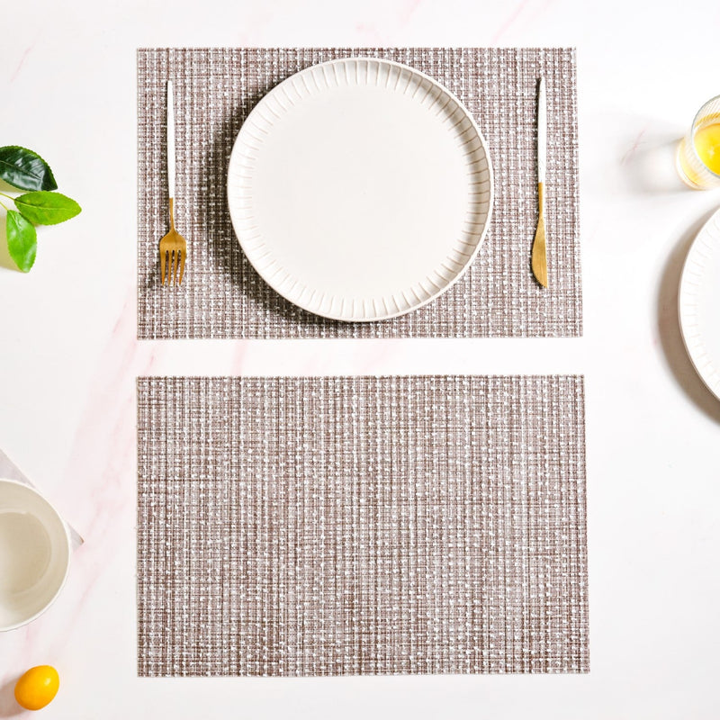 Brown Sheen Mat Set Of 6 Nestasia