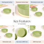 Earthy Small Serving Bowl Green Set Of 2 600ml Nestasia
