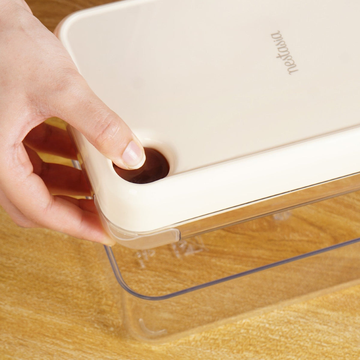 Easy Release Ice Cube Tray With Lid Bin And Scoop Nestasia