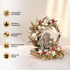 Sustainable Clay Ganapati Bappa Idol With Handmade Dried Flowers Backdrop Base Nestasia