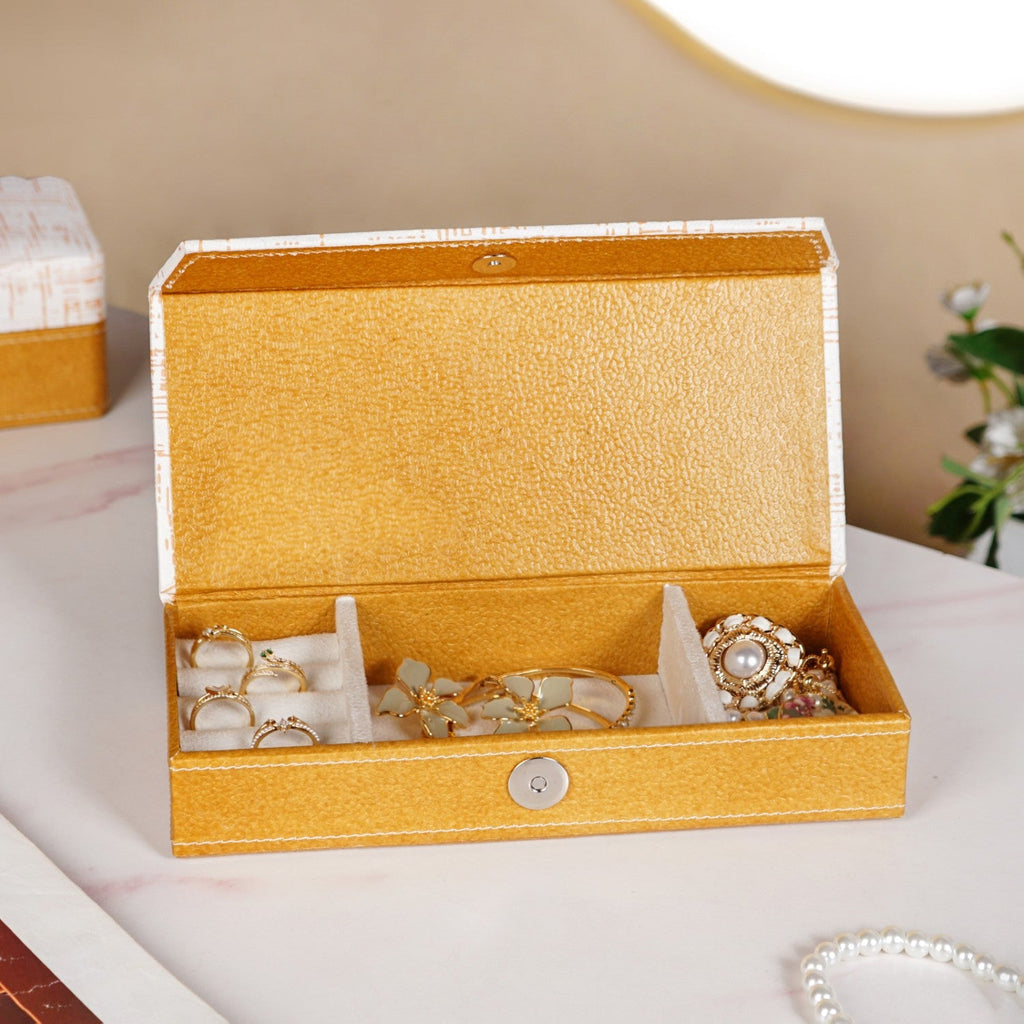 Eco Friendly Quadrata Pattern Sectioned Trinket Case Nestasia