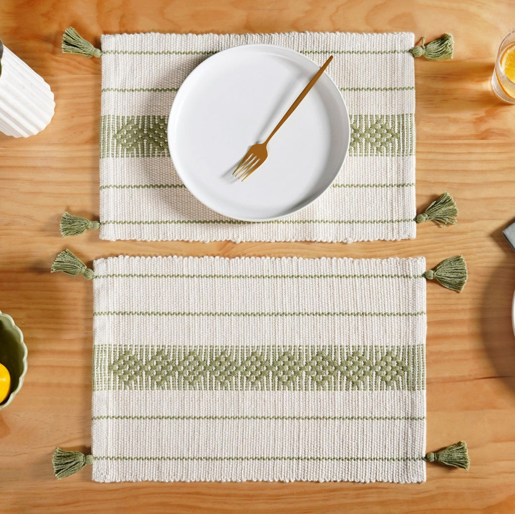 Ecofriendly Cotton Weaving Placemat Set Of 6 Nestasia