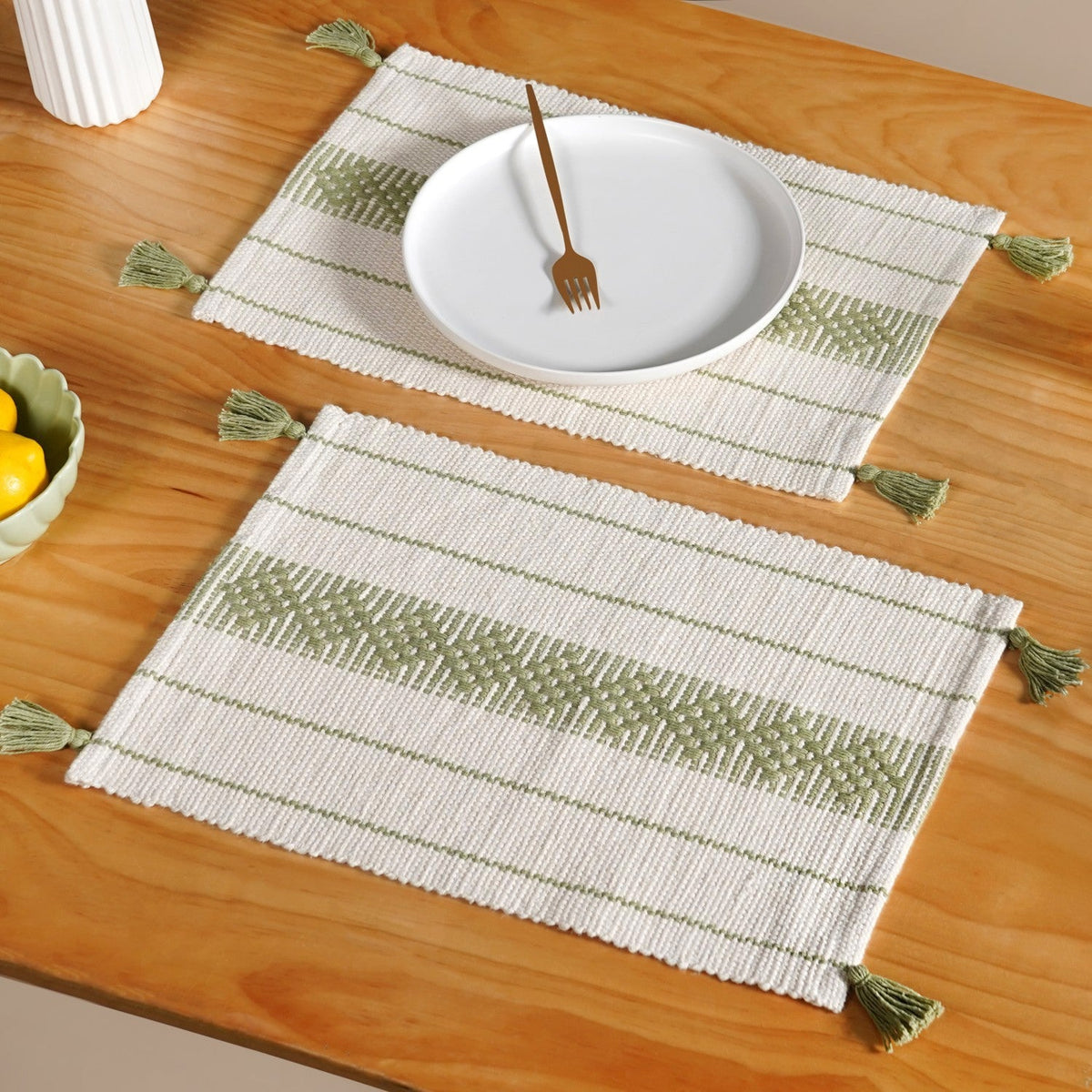 Ecofriendly Cotton Weaving Placemat Set Of 6 Nestasia