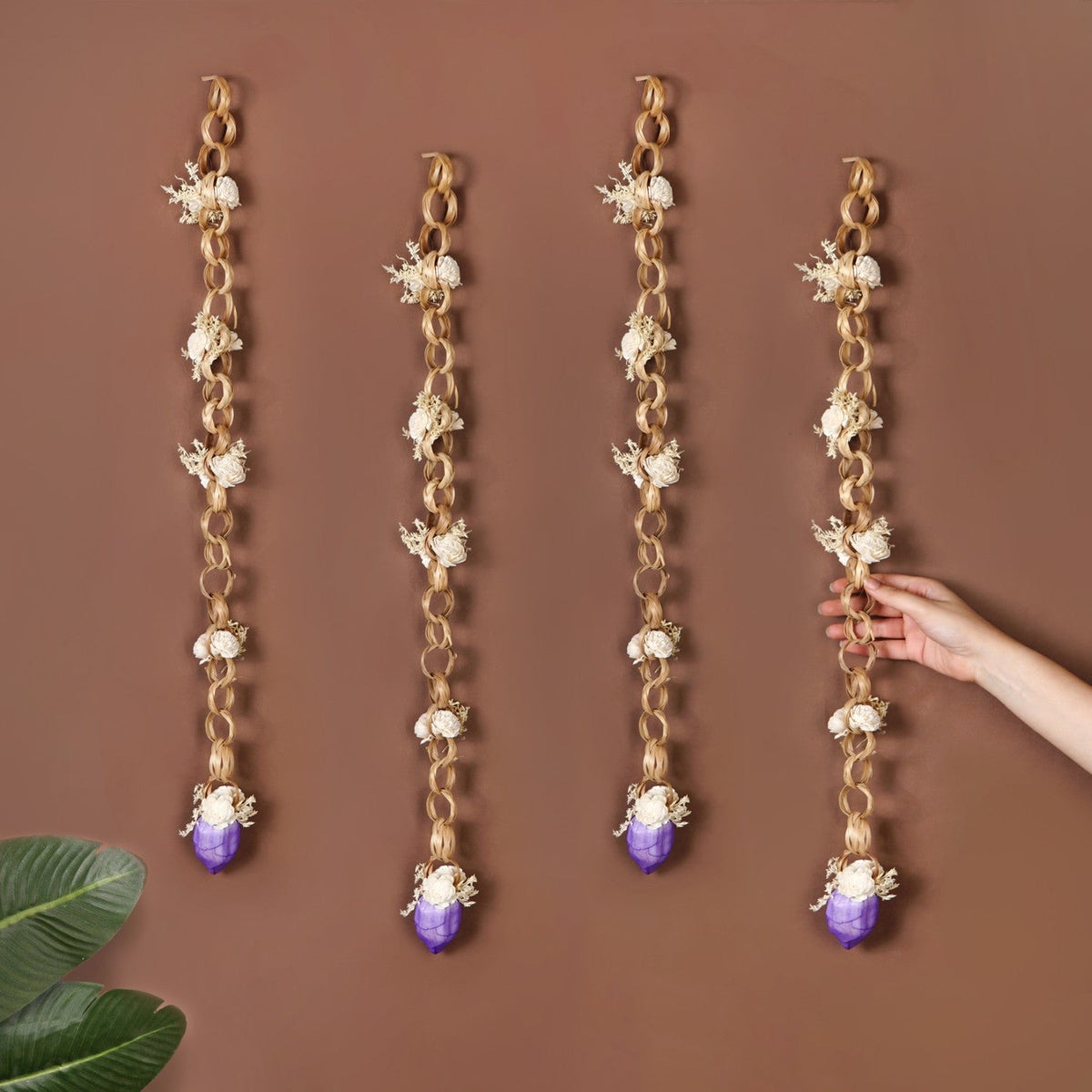 Ecofriendly Flower Wall Hanging Set Of 4 Nestasia