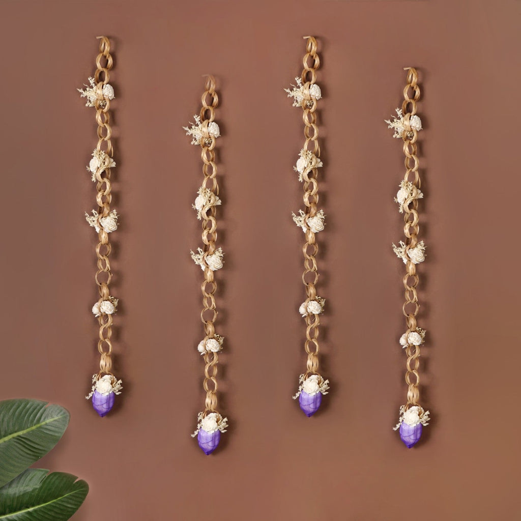 Ecofriendly Flower Wall Hanging Set Of 4 Nestasia