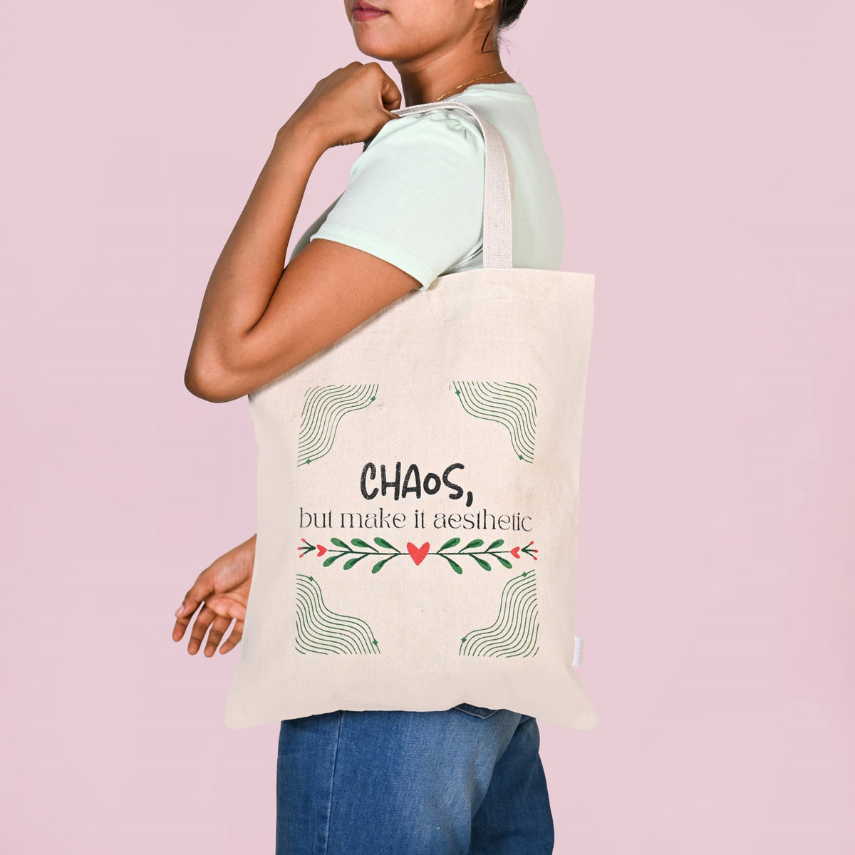 Ecofriendly Quirky Quotes Canvas Tote Bag For Women Set Of 2 Nestasia