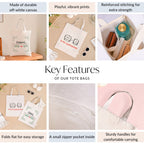 Ecofriendly Quirky Quotes Canvas Tote Bag For Women Set Of 2 Nestasia