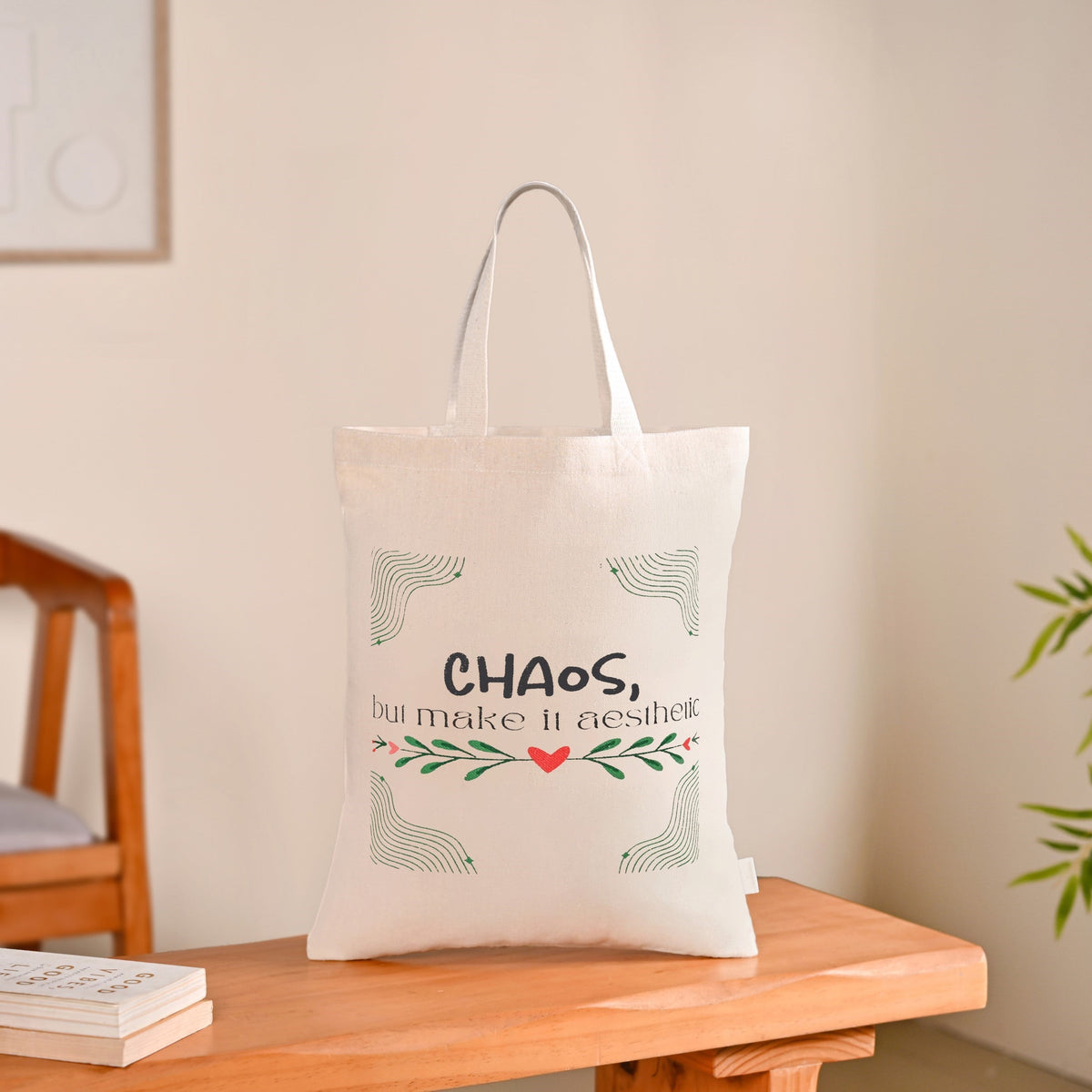 Ecofriendly Quirky Quotes Canvas Tote Bag For Women Set Of 2 Nestasia