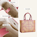 Ecofriendly Handwoven Natural BreezeBag Blush Pink Tote Nestasia