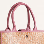 Ecofriendly Handwoven Natural BreezeBag Blush Pink Tote Nestasia