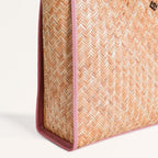 Ecofriendly Handwoven Natural BreezeBag Blush Pink Tote Nestasia