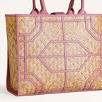 Ecofriendly Handwoven Natural BreezeBag Blush Pink Tote Nestasia