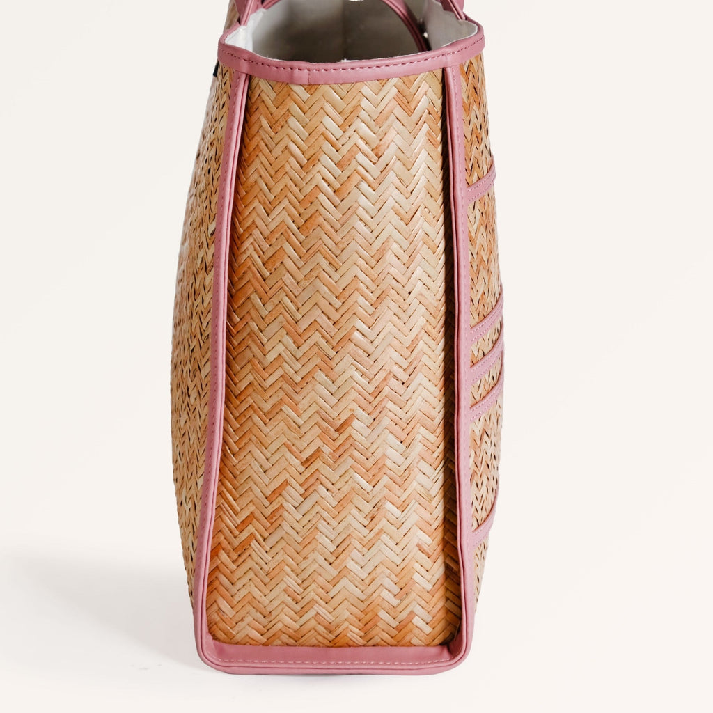 Ecofriendly Handwoven Natural BreezeBag Blush Pink Tote Nestasia