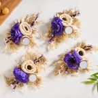 Ecofriendly Tealight Candle Holder Purple Set Of 4 Nestasia
