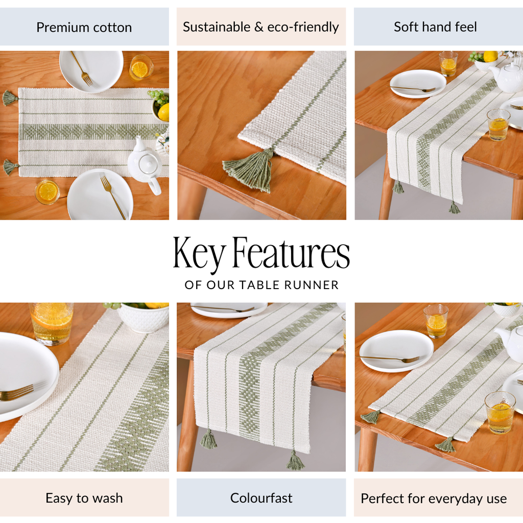 Ecofriendly Cotton Runner 180x33cm Nestasia