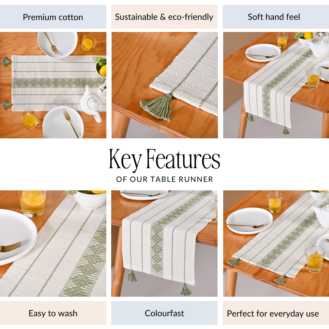 Ecofriendly Cotton Runner 180x33cm Nestasia