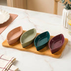 Eden Leaf Platter Set Of 5 Nestasia