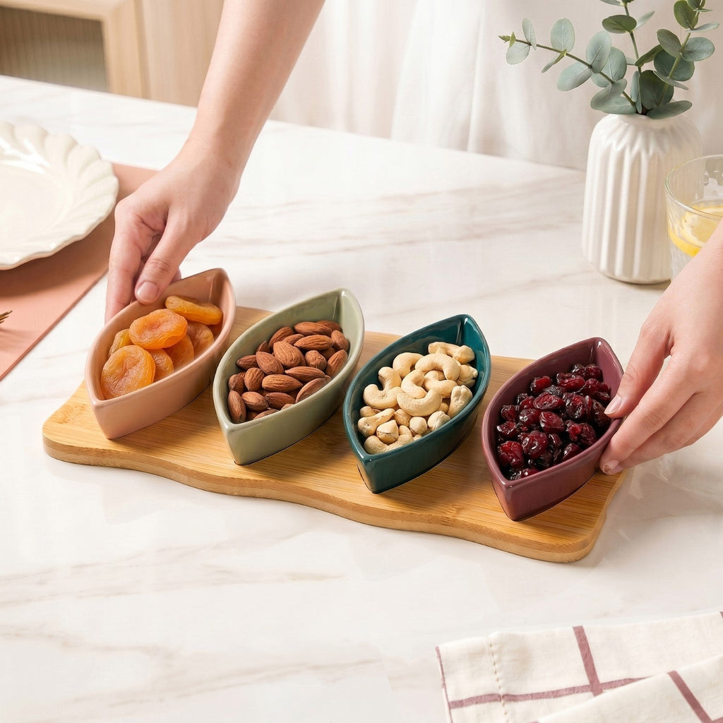 Eden Leaf Platter Set Of 5 Nestasia