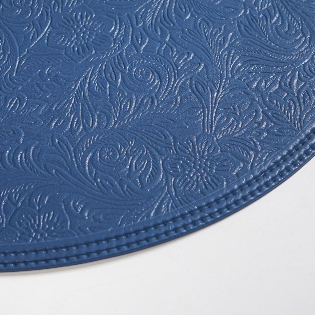 Electric Blue Round Table Mat Set Of 6 Nestasia