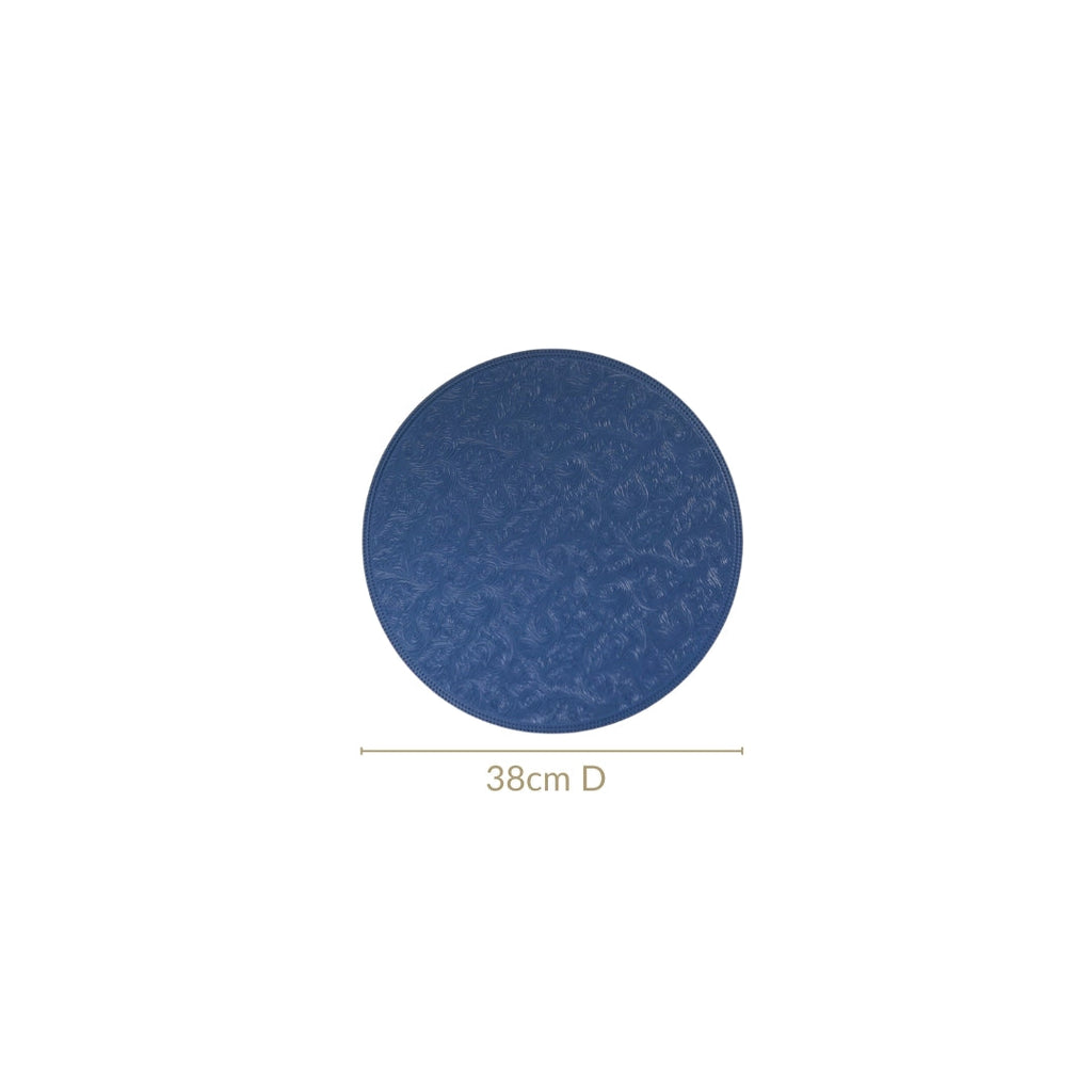 Electric Blue Round Table Mat Set Of 6 Nestasia
