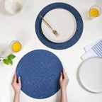 Electric Blue Round Table Mat Set Of 6 Nestasia