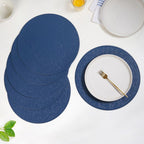 Electric Blue Round Table Mat Set Of 6 Nestasia