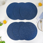 Electric Blue Round Table Mat Set Of 6 Nestasia