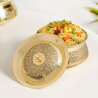 Embossed Pure Brass Handi Cooking Pot With Lid 1600ml Nestasia