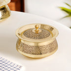 Embossed Pure Brass Handi Cooking Pot With Lid 1600ml Nestasia