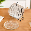 Embossed Dessert Plate Set Of 6 With Stand 14cm Nestasia
