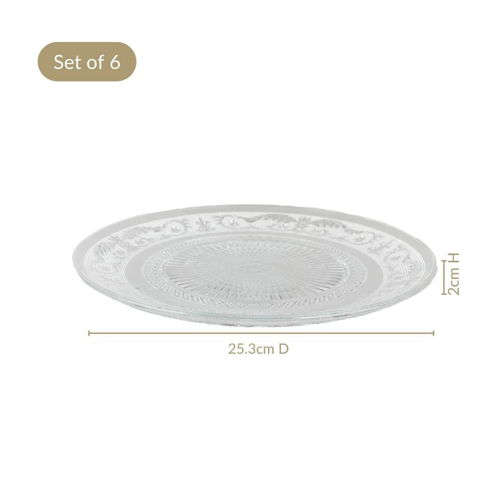 Embossed Dinner Plate Set Of 6 25cm Nestasia