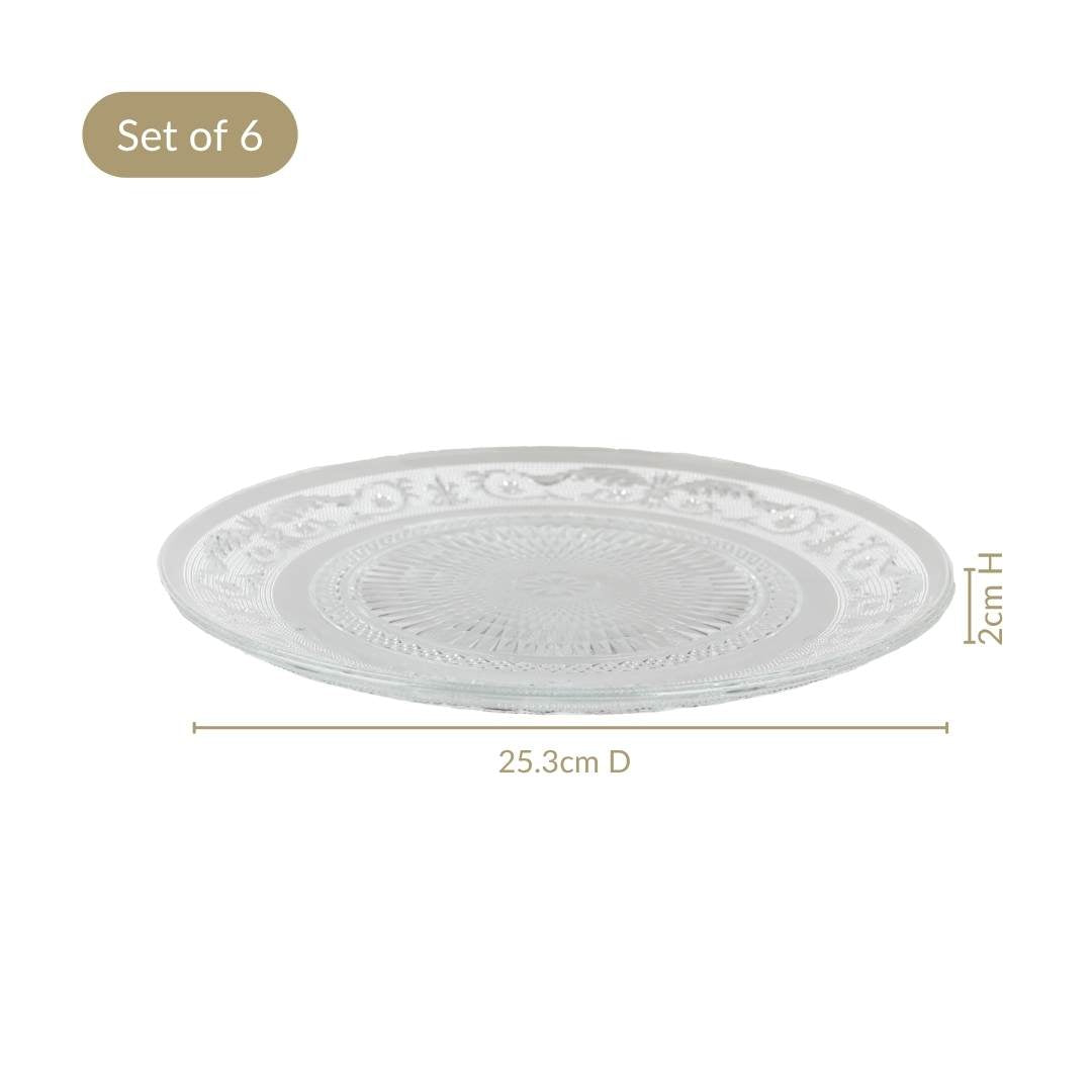 Embossed Dinner Plate Set Of 6 25cm Nestasia