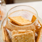 Embossed Glass Jar With Bamboo Lid Set Of 2 1200ml Nestasia