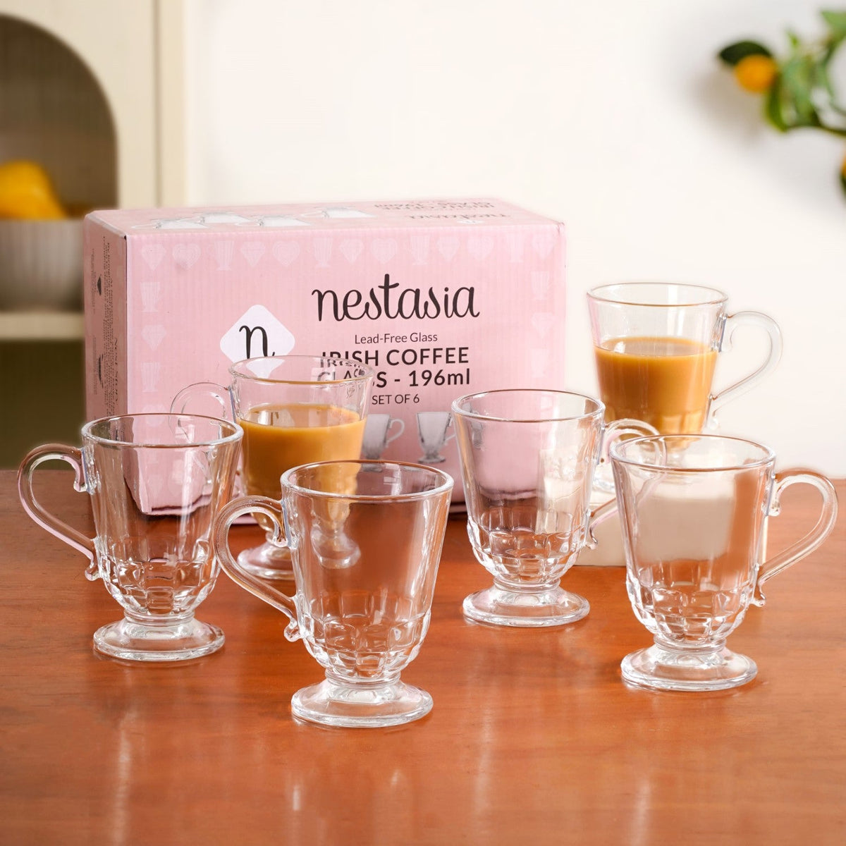 Retro Chic Irish Coffee Glass Set Of 6 196ml Nestasia