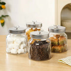 Embossed Jar With Butterfly Lid Set Of 4 700ml Nestasia