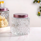 Embossed Kitchen Storage Container With Lids Set Of 4 1300ml Nestasia